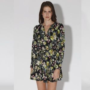 Walter Baker| Leighton Dress | Floral Mini Dress | Black/Multi-Color| Size Small